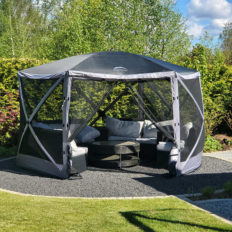 Шатра Wild Land Hub Screen House 600 Lux – просторна и устойчива конструкция Шатра Wild Land Hub Screen House 600 Lux – просторна и устойчива конструкция